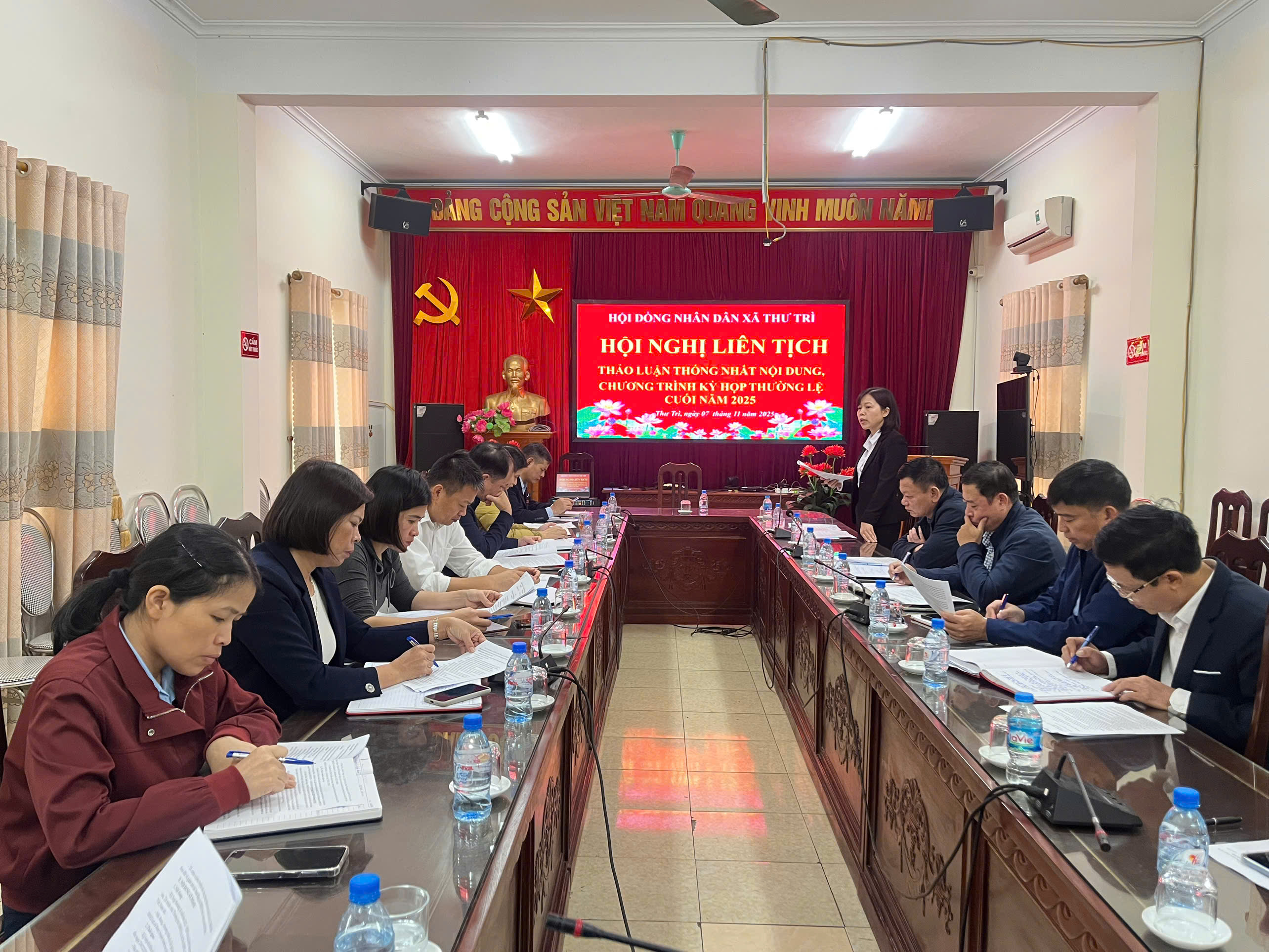 Hội nghị liên tịch HĐND thống nhất dự kiến nội dung, chương trình, thời gian tổ chức kỳ họp thứ Hai HĐND xã  Thư Trì khóa I, nhiệm kỳ 2021 – 2026